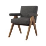 Sophia Dining Armchair With Accent Upholstered - Grey - Image 3