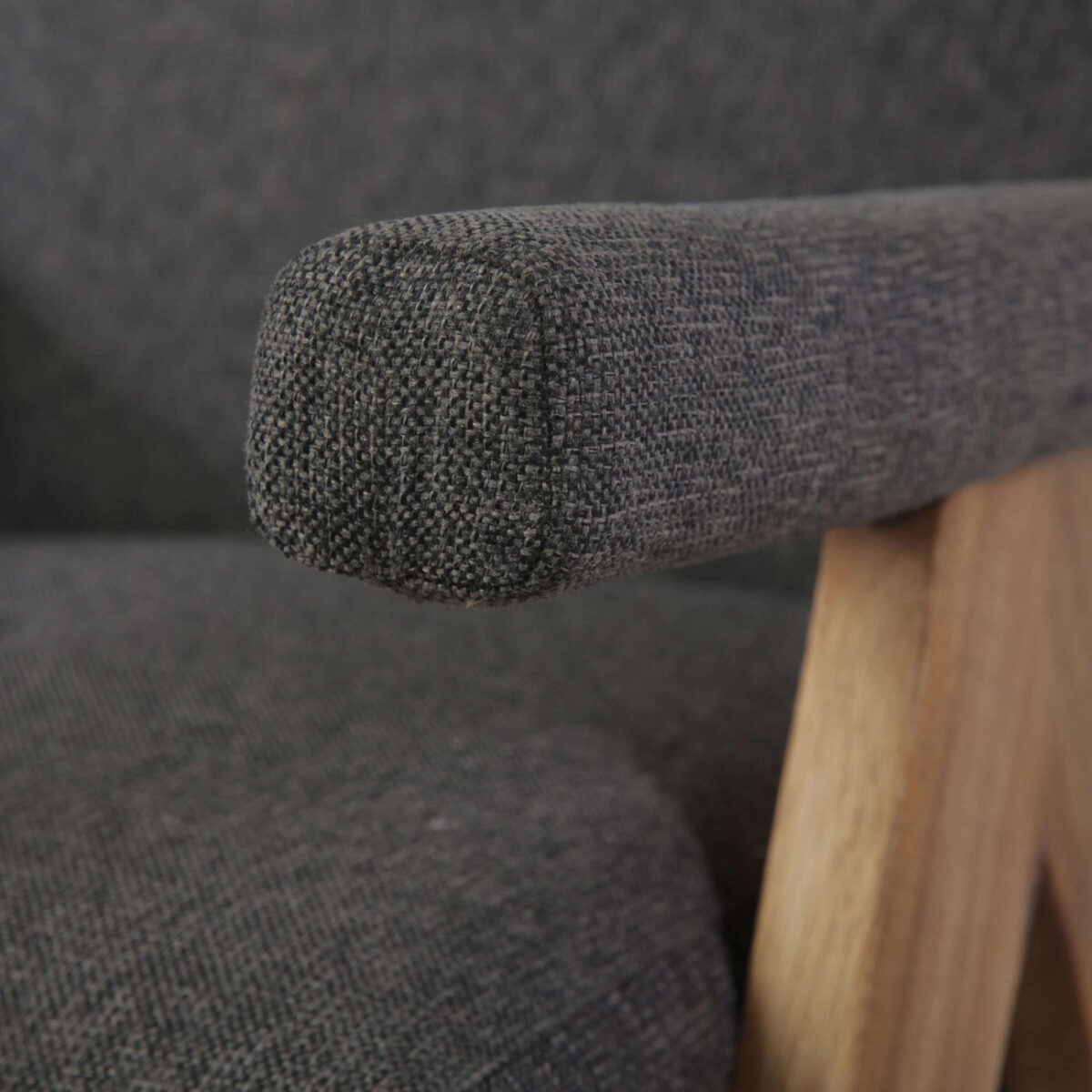 Sophia Dining Armchair With Accent Upholstered - Grey - Image 2