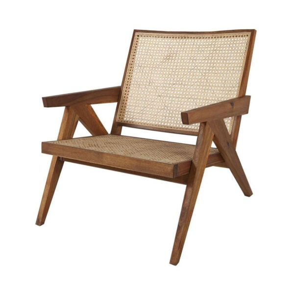 isabella Lounge Armchair with Rattan Seat and backrest - Natural