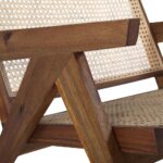 isabella Lounge Armchair with Rattan Seat and backrest - Natural - Image 6