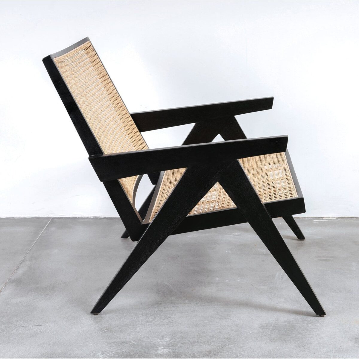 isabella Lounge Armchair with Rattan Seat and backrest - Natural - Image 3