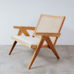 isabella Lounge Armchair with Seat Cushion and Rattan backrest