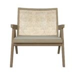 isabella Lounge Armchair with Seat Cushion and Rattan backrest - Image 6
