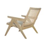 isabella Lounge Armchair with Seat Cushion and Rattan backrest - Image 4