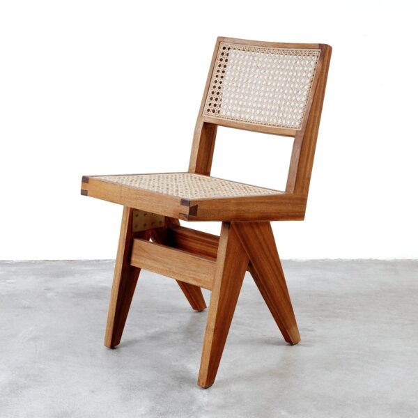 isabella Dining Armless chair with Rattan Seat and backrest - Natural