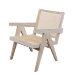 isabella Lounge Armchair with Rattan Seat and backrest - Image 2