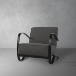 Luna Lounge Armchair with Accent Upholstered - Black