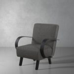 Luna Dining Armchair with Accent Upholstered - black