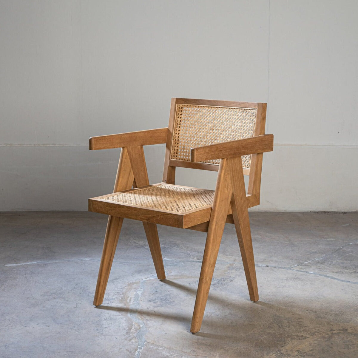isabella Dining Armchair with Rattan Seat and backrest - Black - Image 3