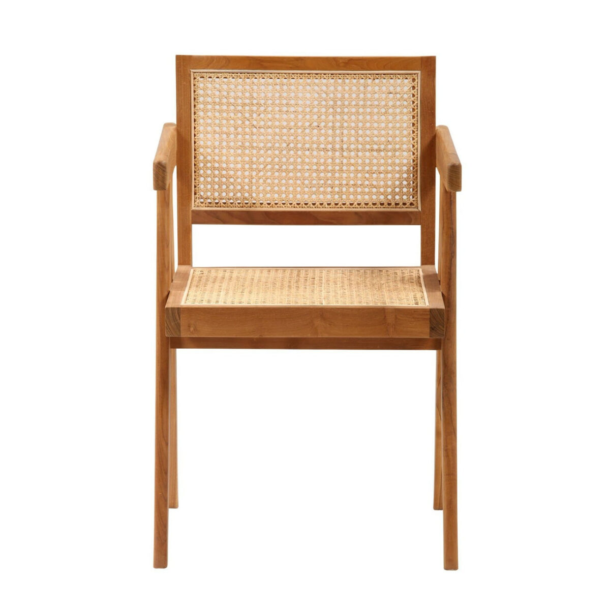 isabella Dining Armchair with Rattan Seat and backrest - Black - Image 5