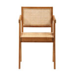 isabella Dining Armchair with Rattan Seat and backrest - Black - Image 5
