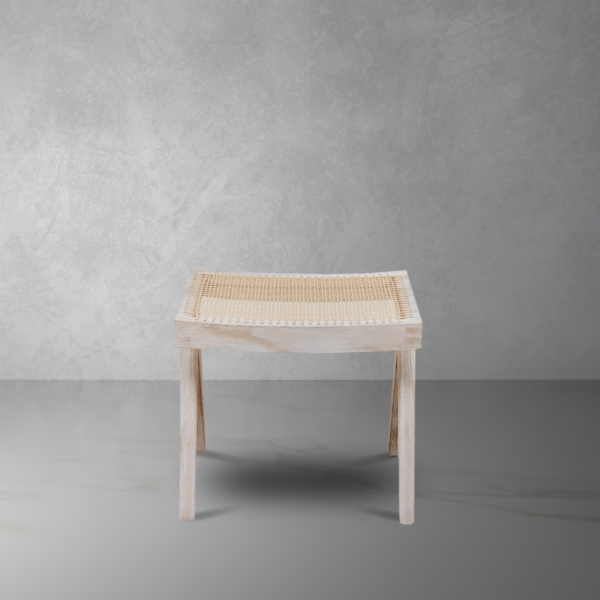 isabella stool with Rattan Seat - Grey