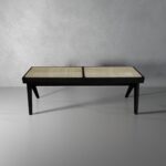 isabella Bench with Rattan Seat - Black