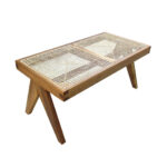 isabella Bench with Rattan Seat - Black - Image 3