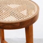 isabella Stool with round rattan seat - Image 4