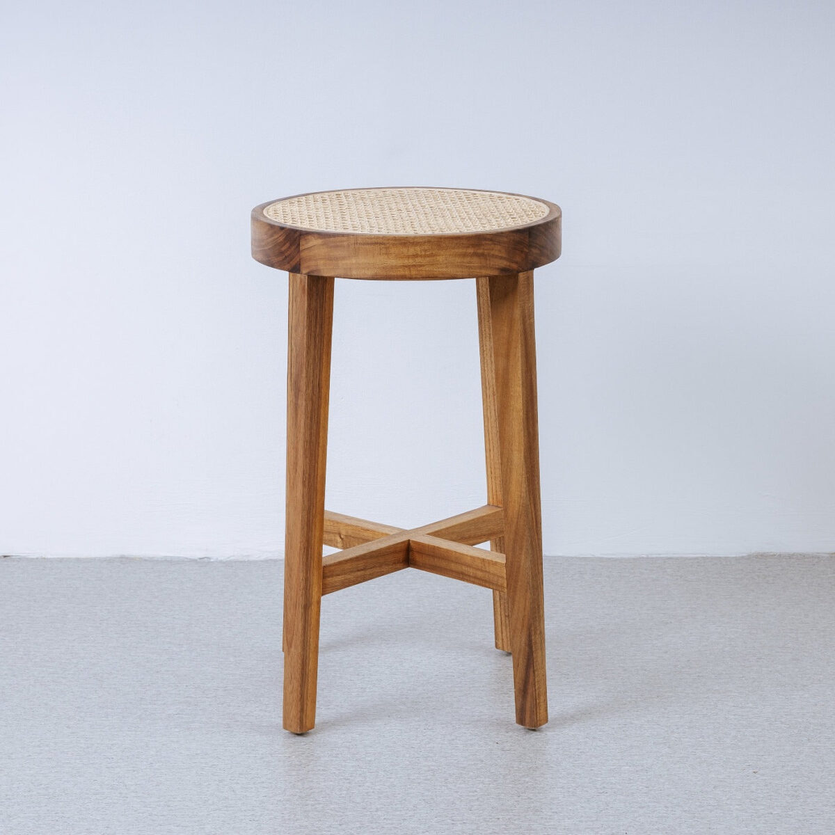 isabella Stool with round rattan seat - Image 3