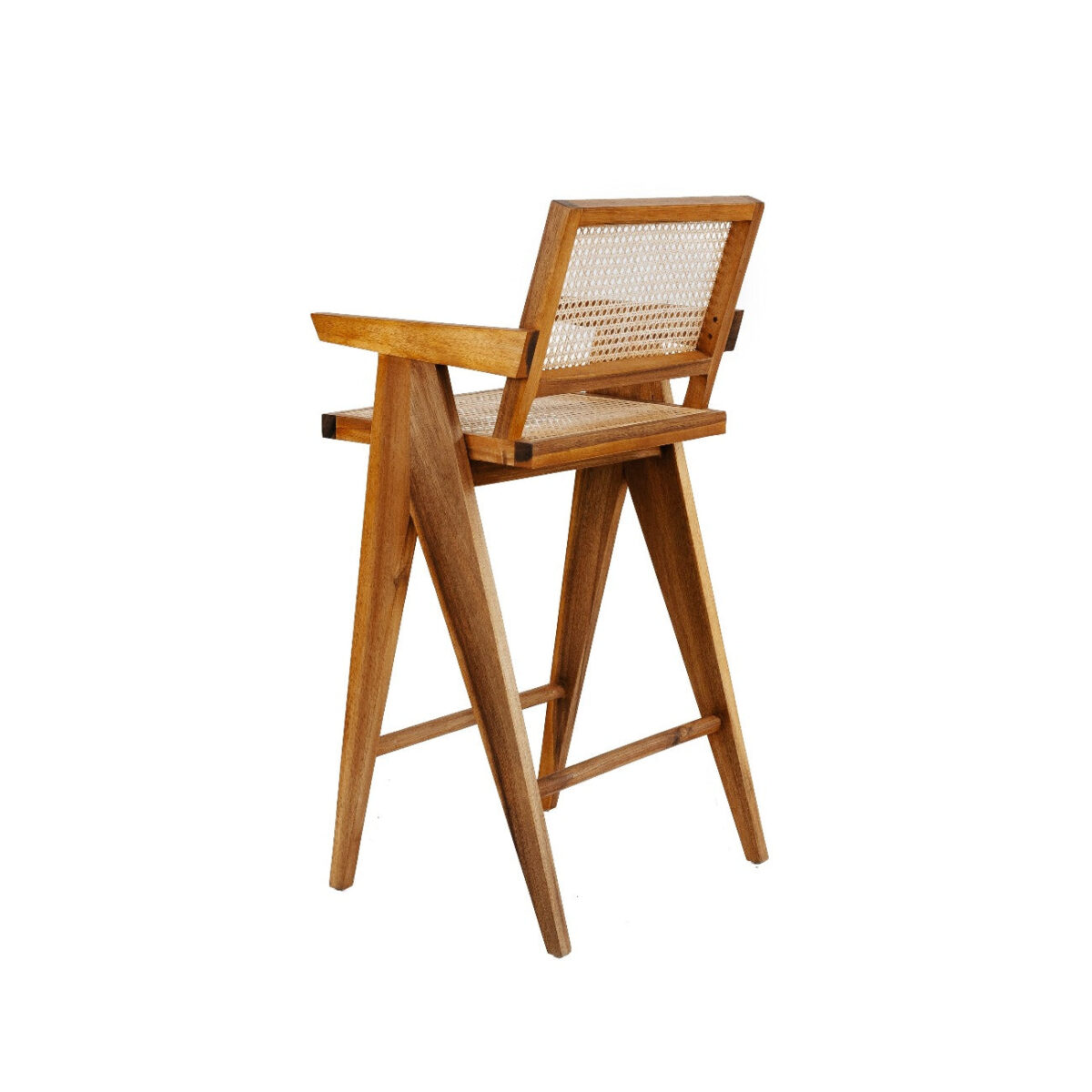 isabella barstool with arm rattan seat and backrest - Image 4