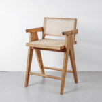 isabella arm counter stool with rattan seat and backrest