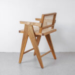 isabella arm counter stool with rattan seat and backrest - Image 3