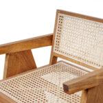 isabella arm counter stool with rattan seat and backrest - Image 2