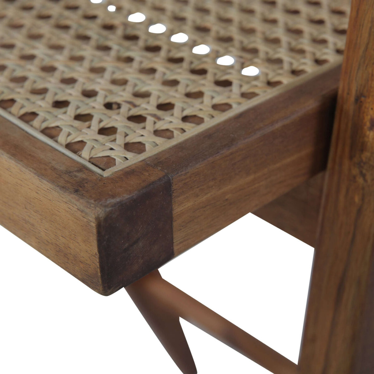 isabella arm counter stool with rattan seat and backrest - Image 4
