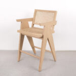 isabella arm counter stool with rattan seat and backrest - Image 6