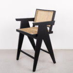 isabella arm counter stool with rattan seat and backrest - Image 5