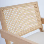 isabella arm counter stool wit seat cushion and rattan backrest - Image 2