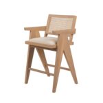 isabella arm counter stool wit seat cushion and rattan backrest - Image 3