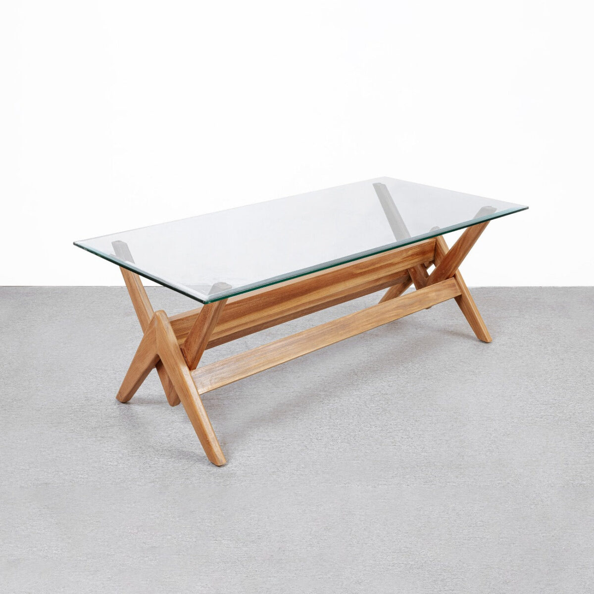 isabella Teak Dining Table with Glass Top - Black - Image 4