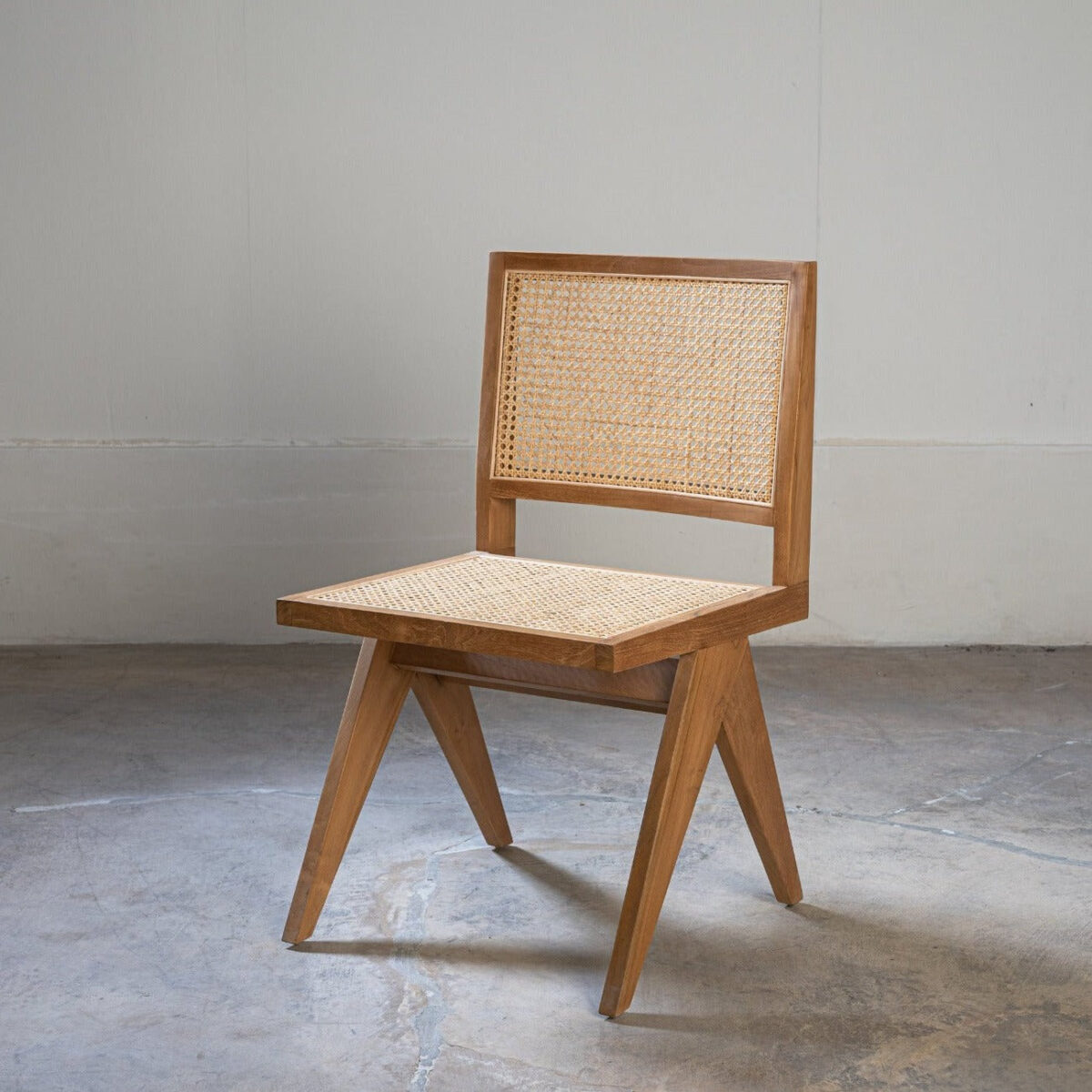 isabella Dining Armless chair with Rattan Seat and backrest - Image 6