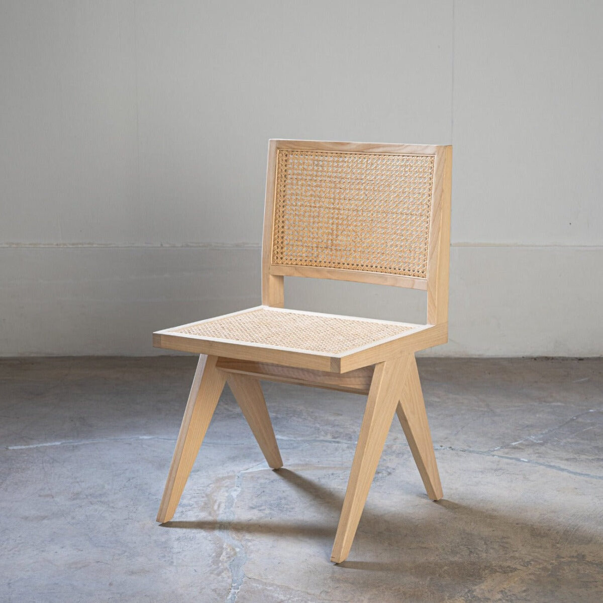 isabella Dining Armless chair with Rattan Seat and backrest - Image 4