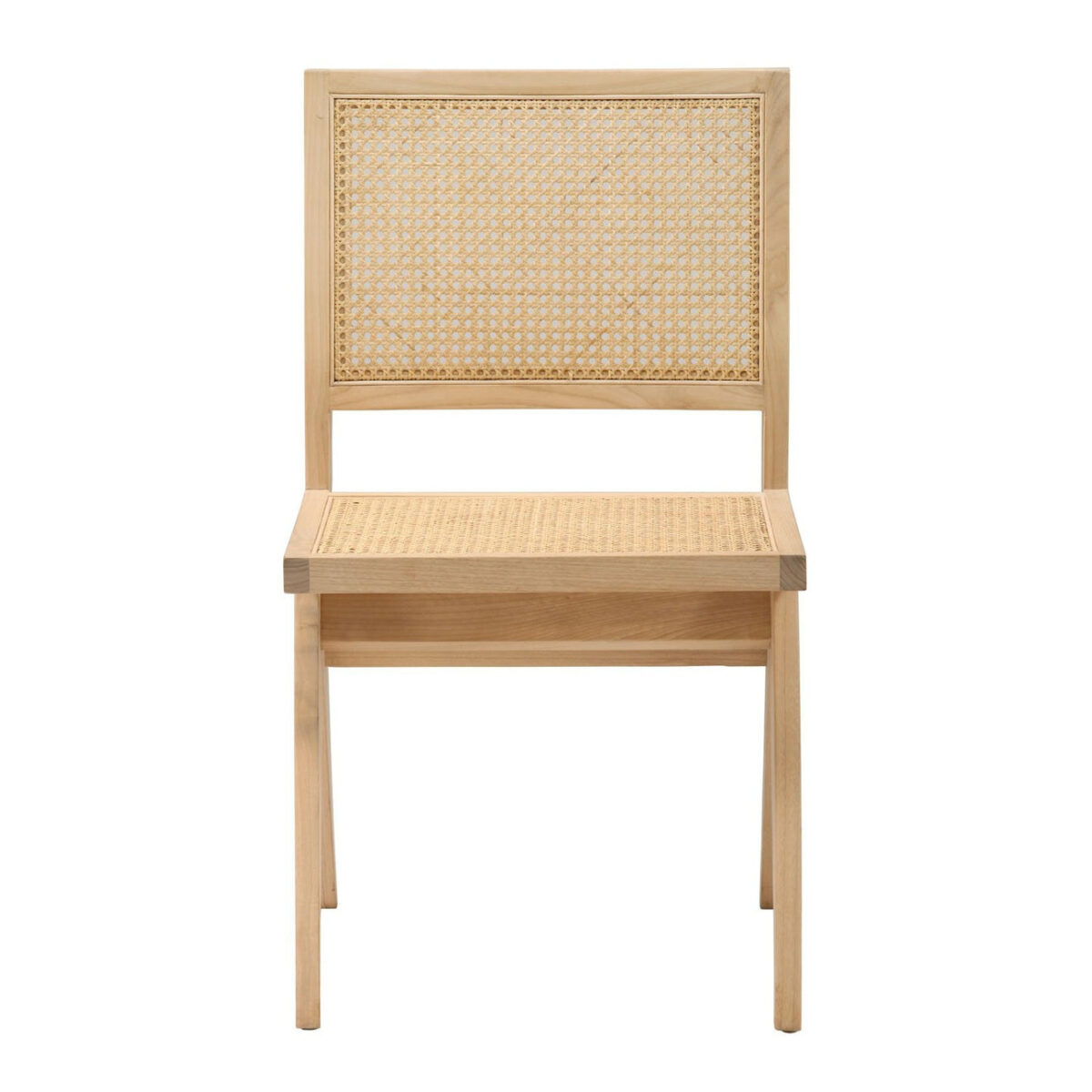 isabella Dining Armless chair with Rattan Seat and backrest - Image 3