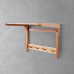 Aurora Teak Wall Shelf and Rack