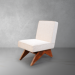 Nova Armless chair with Accent Upholstered - white