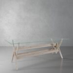 isabella Teak Dining Table with Glass Top - large