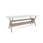 isabella Teak Dining Table with Glass Top - large - Image 2