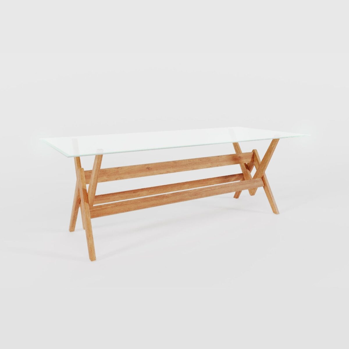 isabella Teak Dining Table with Glass Top - large - Image 4