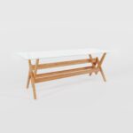 isabella Teak Dining Table with Glass Top - large - Image 4