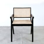 isabella Dining Armchair with Rattan Seat and backrest - black - Image 2