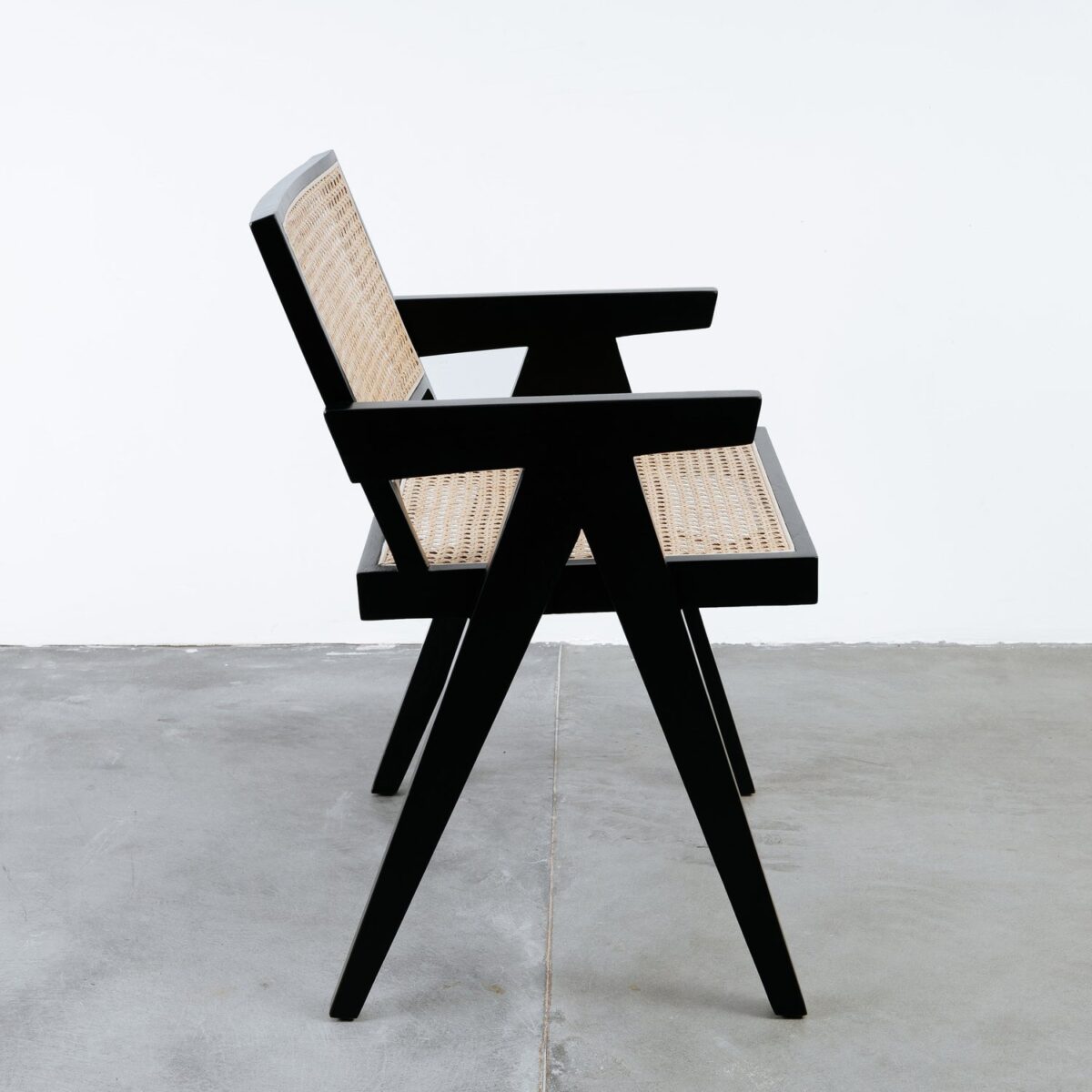 isabella Dining Armchair with Rattan Seat and backrest - black - Image 5