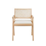 isabella Dining Armchair with Seat Cushion and Rattan backrest - black - Image 9