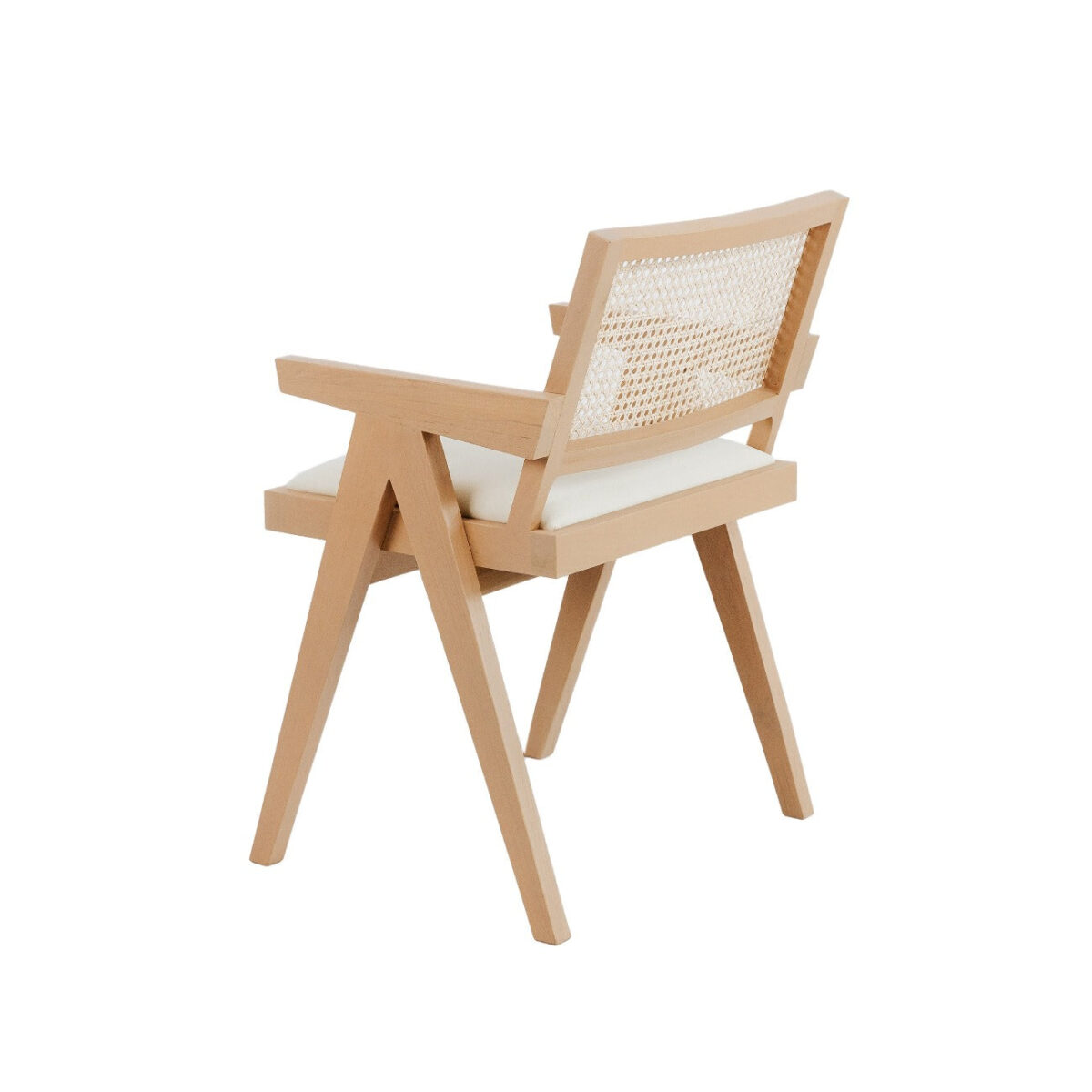 isabella Dining Armchair with Seat Cushion and Rattan backrest - black - Image 8