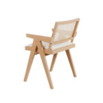 isabella Dining Armchair with Seat Cushion and Rattan backrest - black - Image 8
