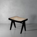 isabella Stool with Rattan Seat - Black