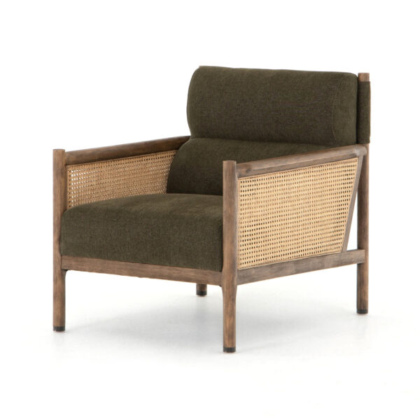 Layla arm chair with ratan side and Upholstered