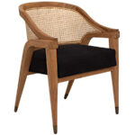 Layla arm chair with cushion seat and round rattan backrest - Image 3