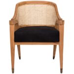 Layla arm chair with cushion seat and round rattan backrest - Image 4