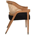Layla arm chair with cushion seat and round rattan backrest - Image 2