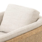 Layla arm chair with ratan and Upholstered - Image 3